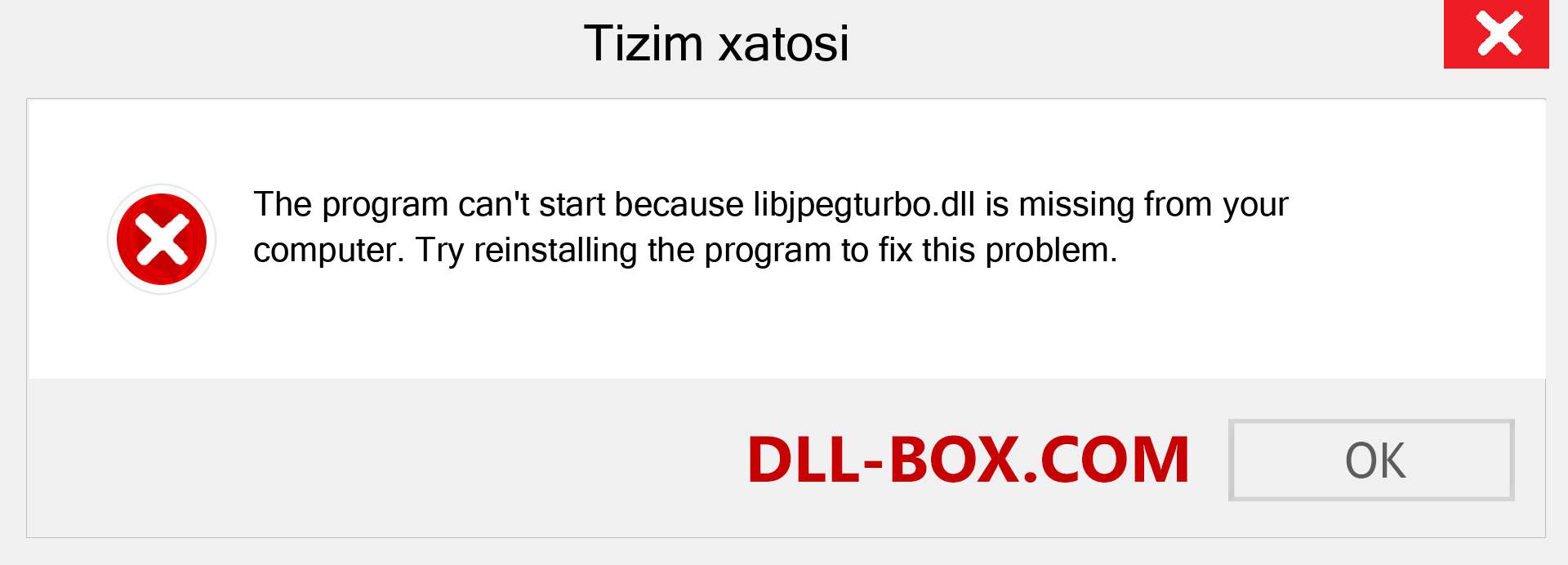 libjpegturbo.dll fayli yo'qolganmi?. Windows 7, 8, 10 uchun yuklab olish - Windowsda libjpegturbo dll etishmayotgan xatoni tuzating, rasmlar, rasmlar